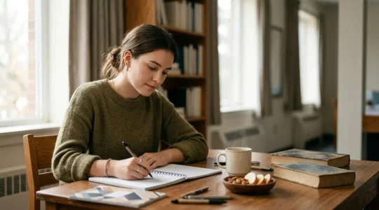 Étudiant en formation intensive trouvant l'équilibre entre travail et repos