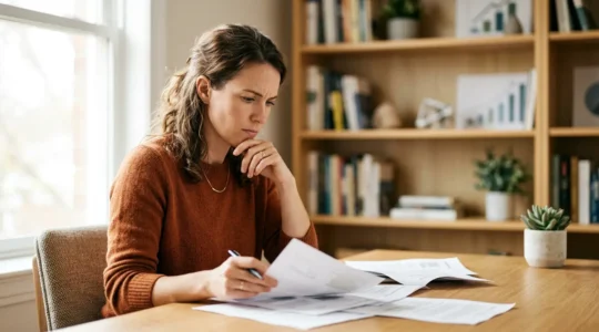 Personne de 35 ans étudiant des documents de formation dans un environnement lumineux