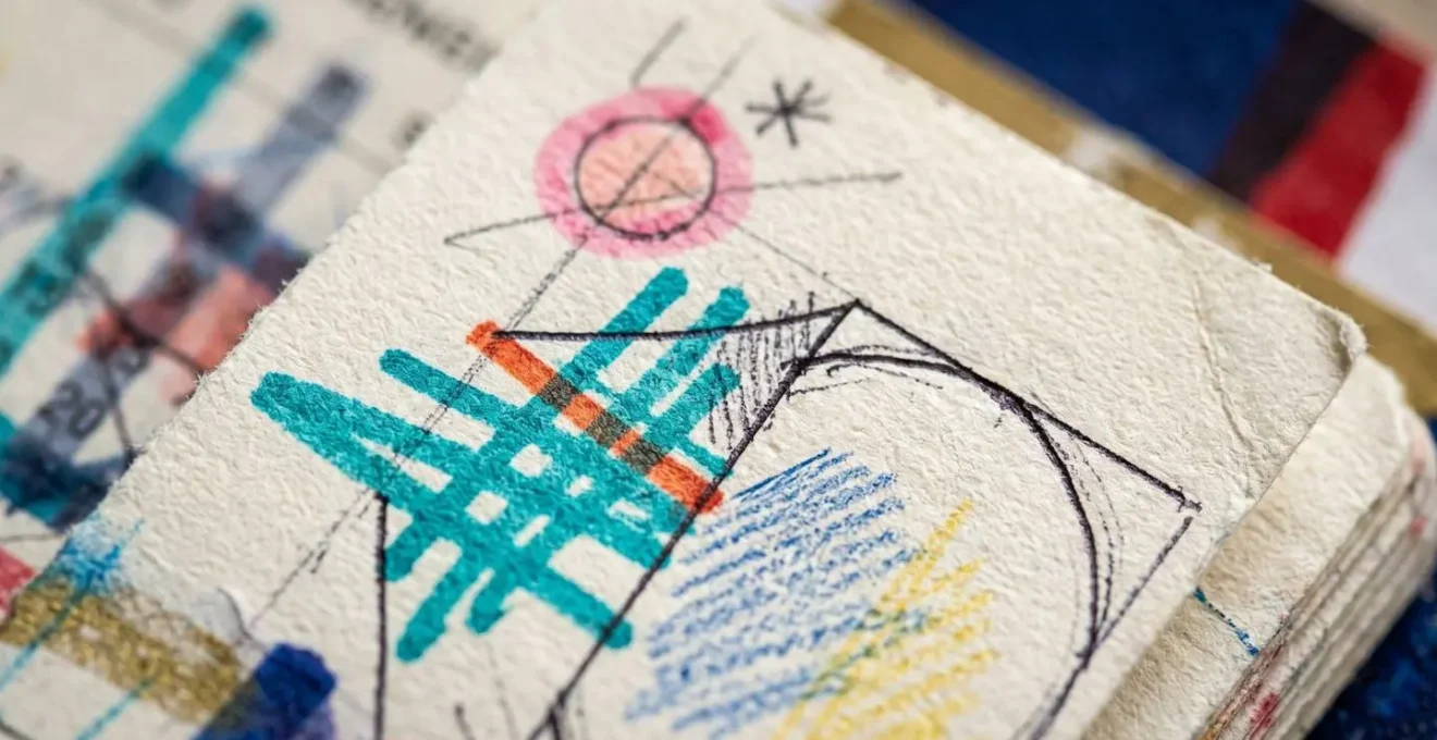 Vue macro d'un agenda scolaire avec marquages colorés symbolisant l'organisation