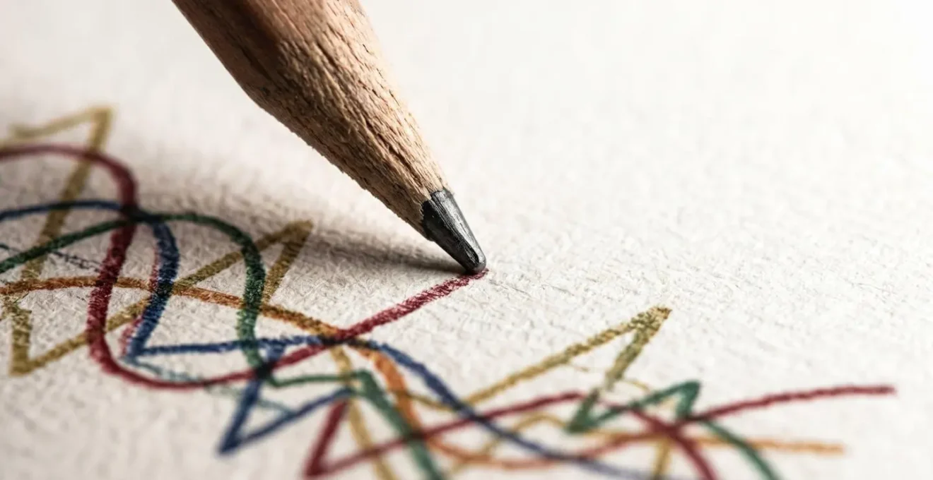 Main pointant vers un graphique complexe avec plusieurs courbes de tendances